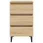 vidaXL Mesitas de noche 2 uds patas de metal roble Sonoma 40x35x69 cm vidaXL Mesitas de noche 2 uds patas de metal roble Sonoma 40x35x69 cm
