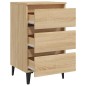 vidaXL Mesitas de noche 2 uds patas de metal roble Sonoma 40x35x69 cm vidaXL Mesitas de noche 2 uds patas de metal roble Sonoma 40x35x69 cm