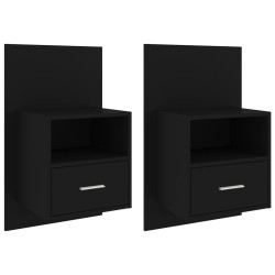 vidaXL Mesitas de noche de pared 2 unidades negras