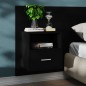 vidaXL Mesitas de noche de pared 2 unidades negras