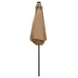 vidaXL Sombrilla con luces LED y palo de aluminio gris taupe 270 cm vidaXL Sombrilla con luces LED y palo de aluminio gris taupe 270 cm
