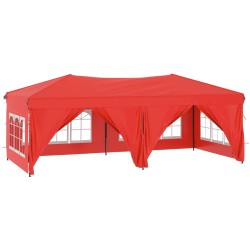 vidaXL Carpa para fiestas plegable con paredes laterales rojo 3x6 m