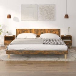 vidaXL Mesitas de noche 2 unidades color roble ahumado 40x35x47 cm