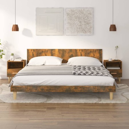 vidaXL Mesitas de noche 2 unidades color roble ahumado 40x35x47 cm