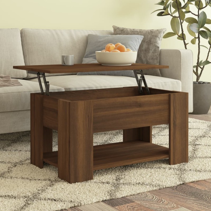 vidaXL Mesa de centro madera contrachapada roble marrón 79x49x41 cm