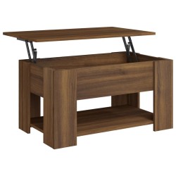 vidaXL Mesa de centro madera contrachapada roble marrón 79x49x41 cm