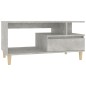 vidaXL Mesa de centro madera contrachapada gris hormigón 90x49x45 cm