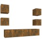 vidaXL Set de muebles de TV 6 pzas madera contrachapada roble ahumado vidaXL Set de muebles de TV 6 pzas madera contrachapada roble ahumado