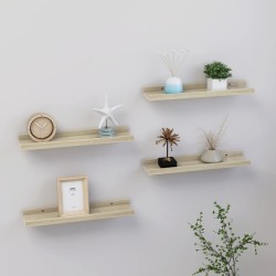 vidaXL Estantes de pared 4 unidades roble Sonoma 40x9x3 cm