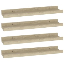 vidaXL Estantes de pared 4 unidades roble Sonoma 40x9x3 cm