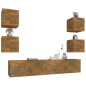 vidaXL Set de muebles de TV 6 pzas madera contrachapada roble ahumado vidaXL Set de muebles de TV 6 pzas madera contrachapada roble ahumado