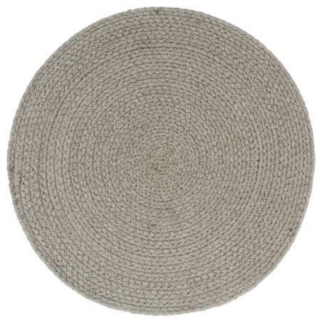 vidaXL Manteles individuales redondos 4 uds algodón gris liso 38 cm
