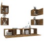 vidaXL Set de muebles de TV 6 pzas madera contrachapada roble ahumado vidaXL Set de muebles de TV 6 pzas madera contrachapada roble ahumado
