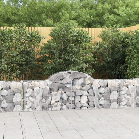 vidaXL Cesta de gaviones forma arco hierro galvanizado 200x30x60/80 cm
