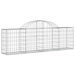 vidaXL Cesta de gaviones forma arco hierro galvanizado 200x30x60/80 cm