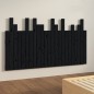 vidaXL Cabecero de cama de pared madera maciza pino negro 146,5x3x80cm