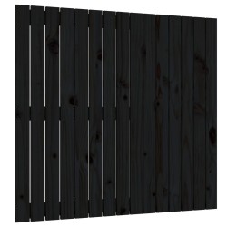 vidaXL Cabecero de cama de pared madera maciza pino negro 95,5x3x90 cm