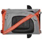 vidaXL Remolque de bicicleta mascotas hierro tela Oxford naranja gris vidaXL Remolque de bicicleta mascotas hierro tela Oxford naranja gris