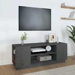 vidaXL Mueble de TV madera maciza de pino gris 110x35x40,5 cm