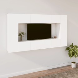 vidaXL Set de muebles para TV 8 piezas madera contrachapada blanco