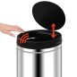 vidaXL Cubo de basura con sensor automático 60 L acero inoxidable vidaXL Cubo de basura con sensor automático 60 L acero inoxidable