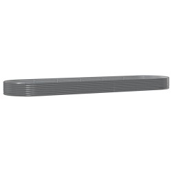 vidaXL Jardinera arriate acero recubrimiento polvo gris 523x140x36 cm