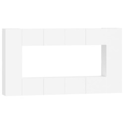 vidaXL Set de muebles para TV 8 piezas madera contrachapada blanco