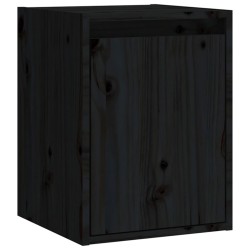 vidaXL Armario de pared de madera maciza de pino negro 30x30x40 cm