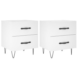 vidaXL Mesitas de noche 2 uds madera ingeniería blanco 40x35x47,5 cm