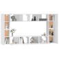 vidaXL Set de muebles para TV 8 piezas madera contrachapada blanco vidaXL Set de muebles para TV 8 piezas madera contrachapada blanco