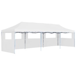 vidaXL Carpa de fiestas pop-up plegable con 5 paredes blanco 3x9 m