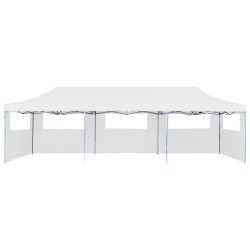 vidaXL Carpa de fiestas pop-up plegable con 5 paredes blanco 3x9 m