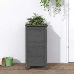 vidaXL Jardinera madera maciza de pino gris 40x40x78 cm