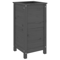 vidaXL Jardinera madera maciza de pino gris 40x40x78 cm