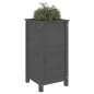 vidaXL Jardinera madera maciza de pino gris 40x40x78 cm