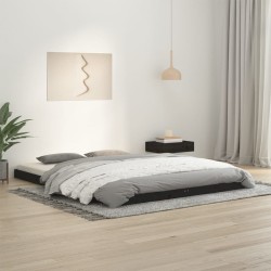 vidaXL Estructura de cama de madera maciza pino negra 150x200 cm