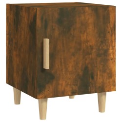 vidaXL Mesita de noche madera contrachapada color roble ahumado