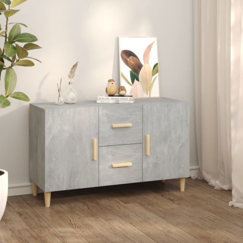 vidaXL Aparador de madera de ingeniería gris hormigón 100x36x60 cm