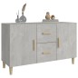 vidaXL Aparador de madera de ingeniería gris hormigón 100x36x60 cm