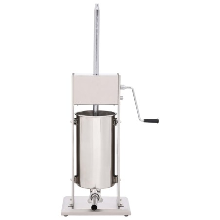 vidaXL Embutidora manual de acero inoxidable plateado 15 L 
