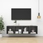 vidaXL Mueble TV pared madera contrachapada gris brillo 37x37x142,5 cm vidaXL Mueble TV pared madera contrachapada gris brillo 37x37x142,5 cm