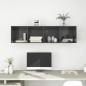 vidaXL Mueble TV pared madera contrachapada gris brillo 37x37x142,5 cm vidaXL Mueble TV pared madera contrachapada gris brillo 37x37x142,5 cm
