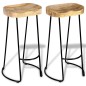 vidaXL Taburetes de cocina 2 unidades madera maciza de mango vidaXL Taburetes de cocina 2 unidades madera maciza de mango