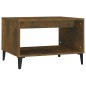 vidaXL Mesa de centro madera contrachapada roble ahumado 60x50x40 cm vidaXL Mesa de centro madera contrachapada roble ahumado 60x50x40 cm