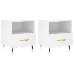 vidaXL Mesitas de noche 2 uds madera ingeniería blanco 40x35x47,5 cm