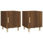 vidaXL Mesitas de noche 2 uds madera contrachapada color roble marrón vidaXL Mesitas de noche 2 uds madera contrachapada color roble marrón