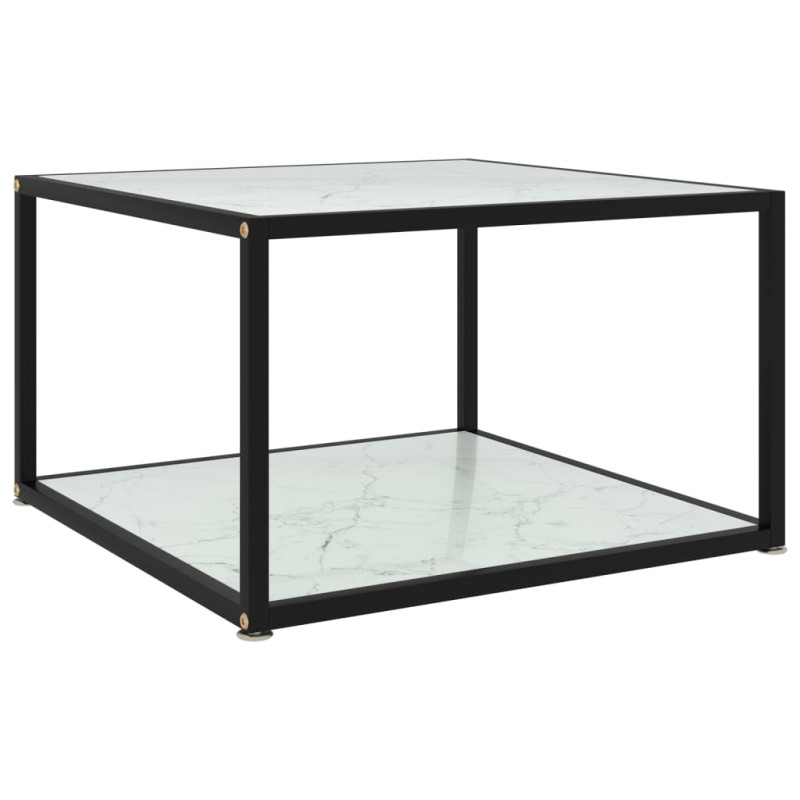 vidaXL Mesa de centro vidrio templado blanco 60x60x35 cm vidaXL Mesa de centro vidrio templado blanco 60x60x35 cm