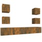 vidaXL Set de muebles de TV 6 pzas madera contrachapada roble ahumado