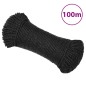vidaXL Cuerda de trabajo polipropileno negro 6 mm 100 m vidaXL Cuerda de trabajo polipropileno negro 6 mm 100 m