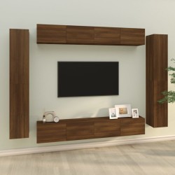 vidaXL Set de muebles para TV 8 pzas madera contrachapada roble marrón